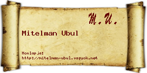 Mitelman Ubul névjegykártya